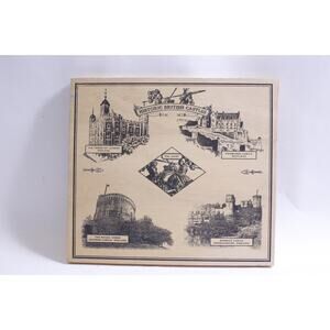 Historic British Castles, Wooden Plaque, Wall Hanging, Etched, Burned